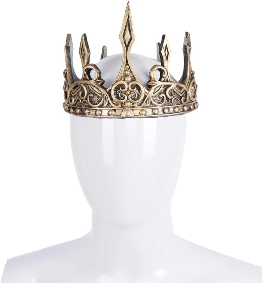Adult Royal King Crown,Ancient Prince Crown for Halloween Cosplay