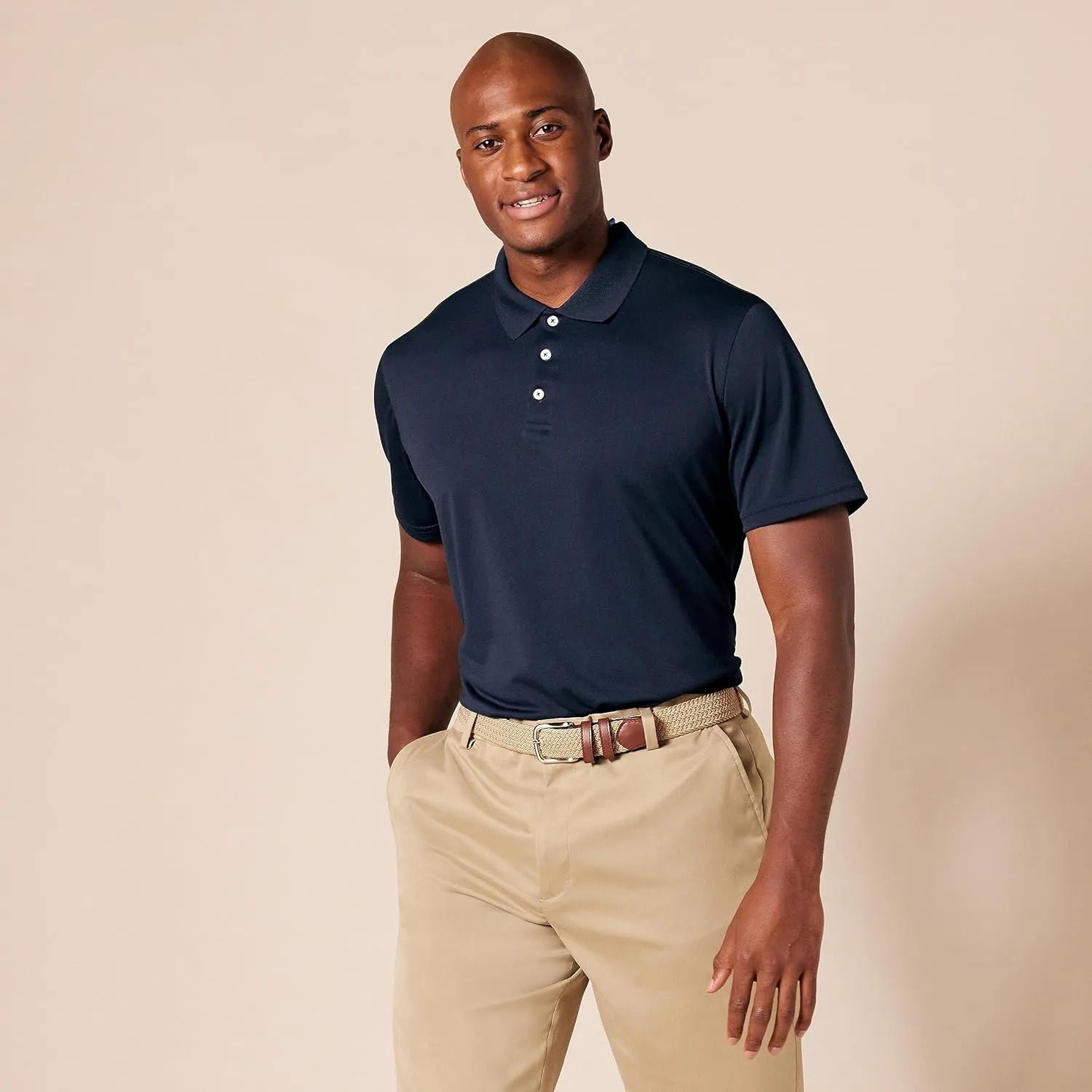 Amazon Essentials Men's Golf Polo Shirt, Short Sleeve, Slim-Fit, Quick-Dry