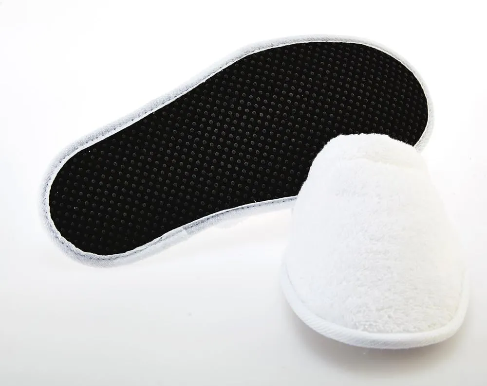 Arus Womens Turkish Terry Cotton Cloth Spa Slippers One Size Fits Most, White, 6-9.5 Wide Women