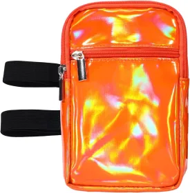 Carnival Leg Bag Holographic Thigh Bag with Adjustable Strap Leg Pouch Harness Women Summer Travel Hiking Pack(Orange,Leg Bag)