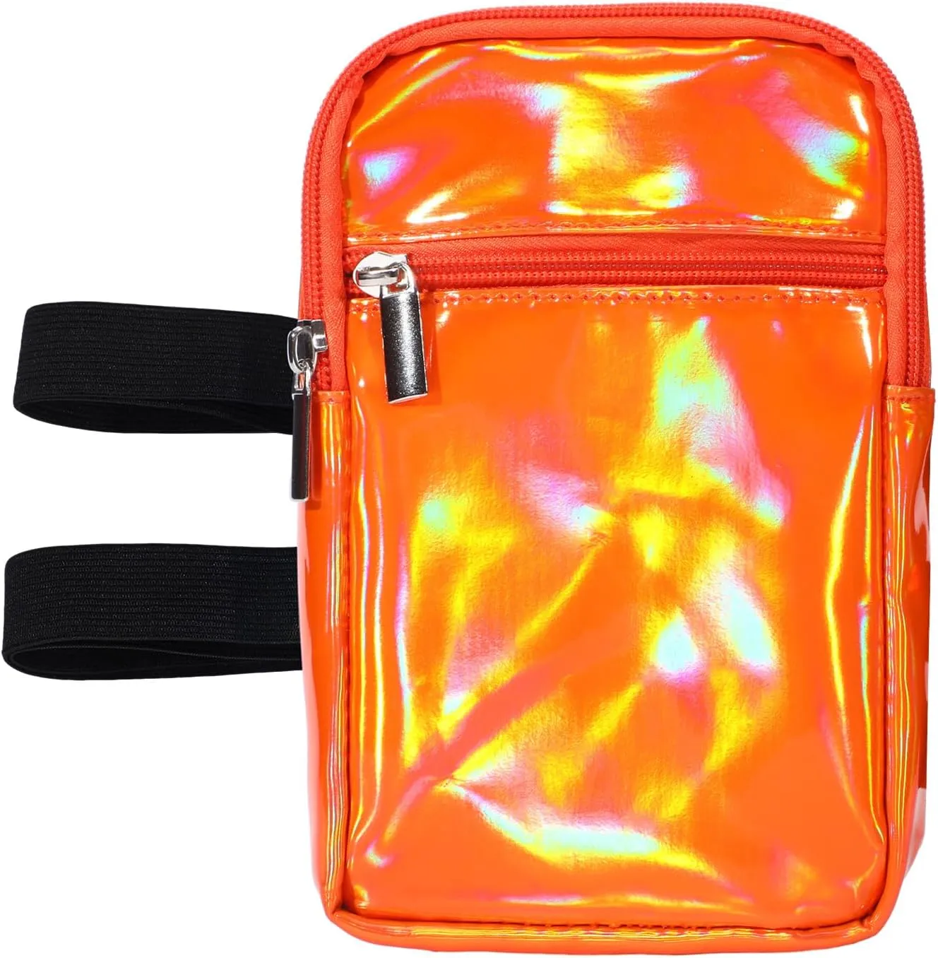 Carnival Leg Bag Holographic Thigh Bag with Adjustable Strap Leg Pouch Harness Women Summer Travel Hiking Pack(Orange,Leg Bag)