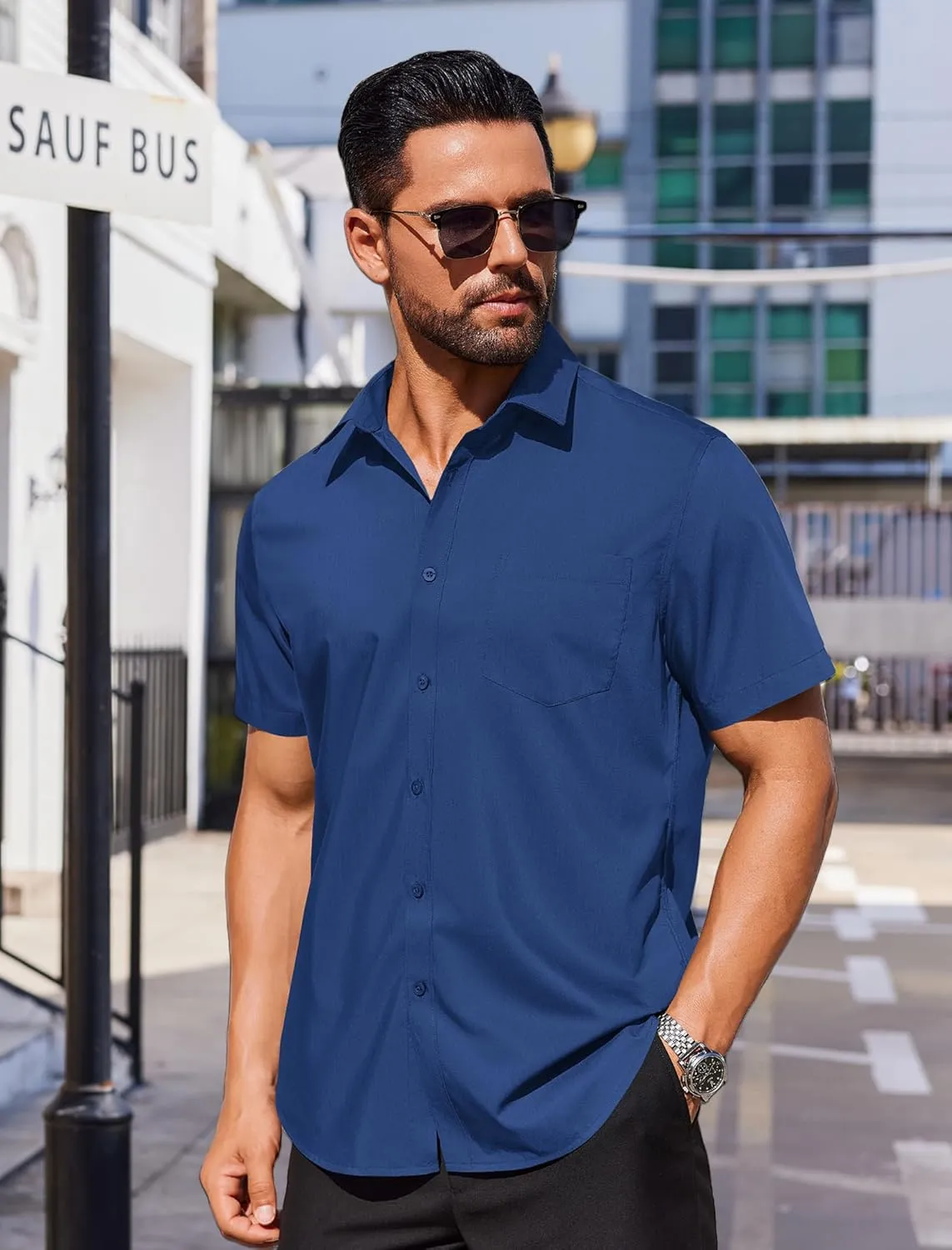 COOFANDY Mens Dress Shirts Soft Modal Business Casual Button Down Shirts Lightweight Spring Summer Shirts