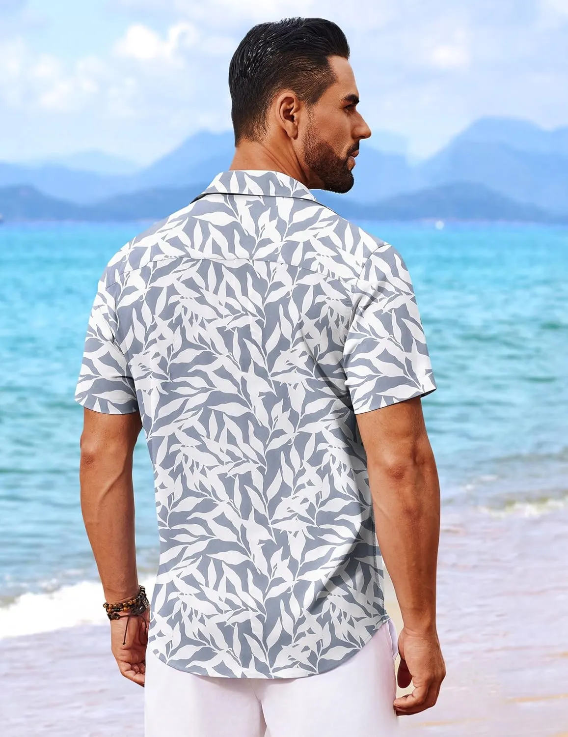 COOFANDY Mens Hawaiian Shirt Short Sleeve Button Down Shirts Tropical Floral Summer Beach Shirts