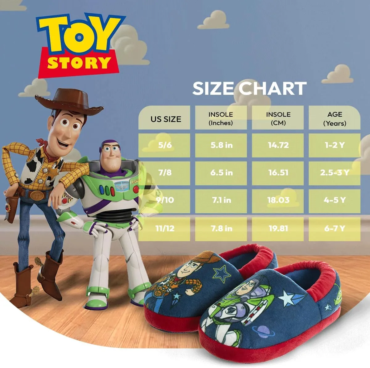 Disney Boys?? Toy Story Slippers ?C Buzz and Woody Fuzzy Slippers (Toddler/Kid)