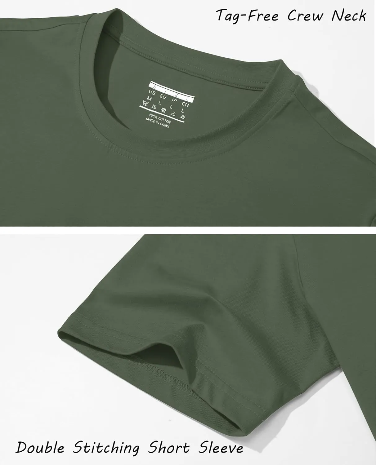 EKLENTSON Men's Cotton Crewneck T-Shirts Short Sleeve Plain Tee Moisture Wicking Casual Tshirts Solid Color