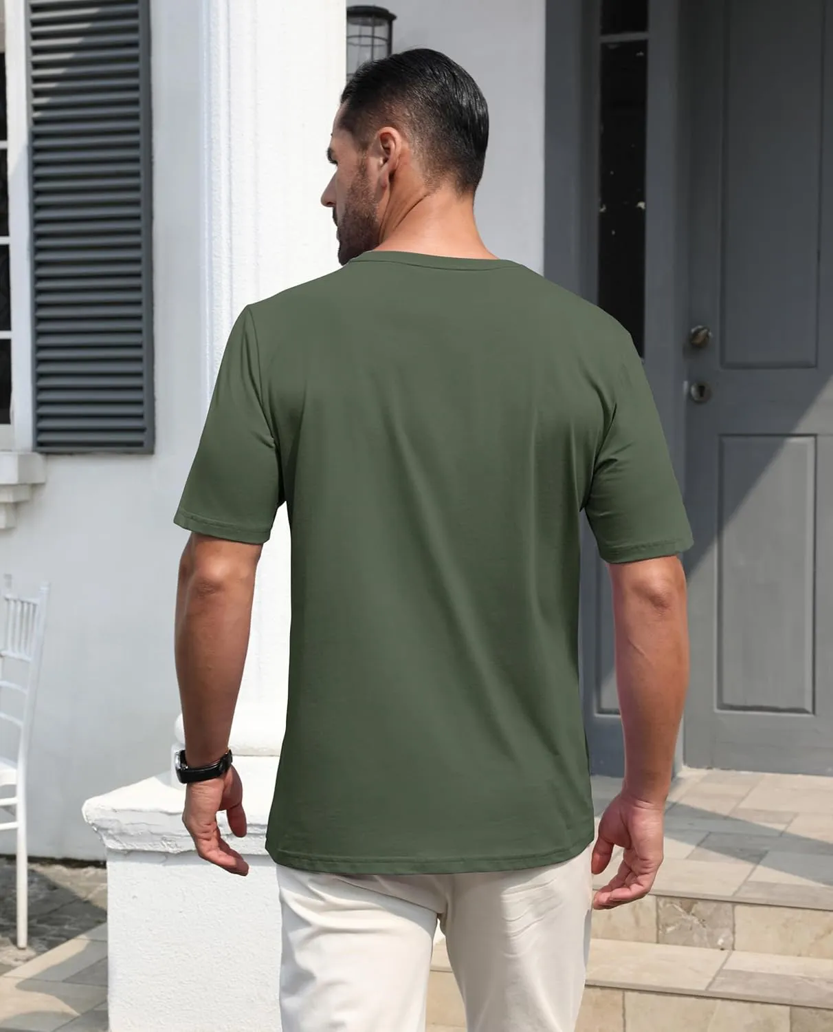 EKLENTSON Men's Cotton Crewneck T-Shirts Short Sleeve Plain Tee Moisture Wicking Casual Tshirts Solid Color