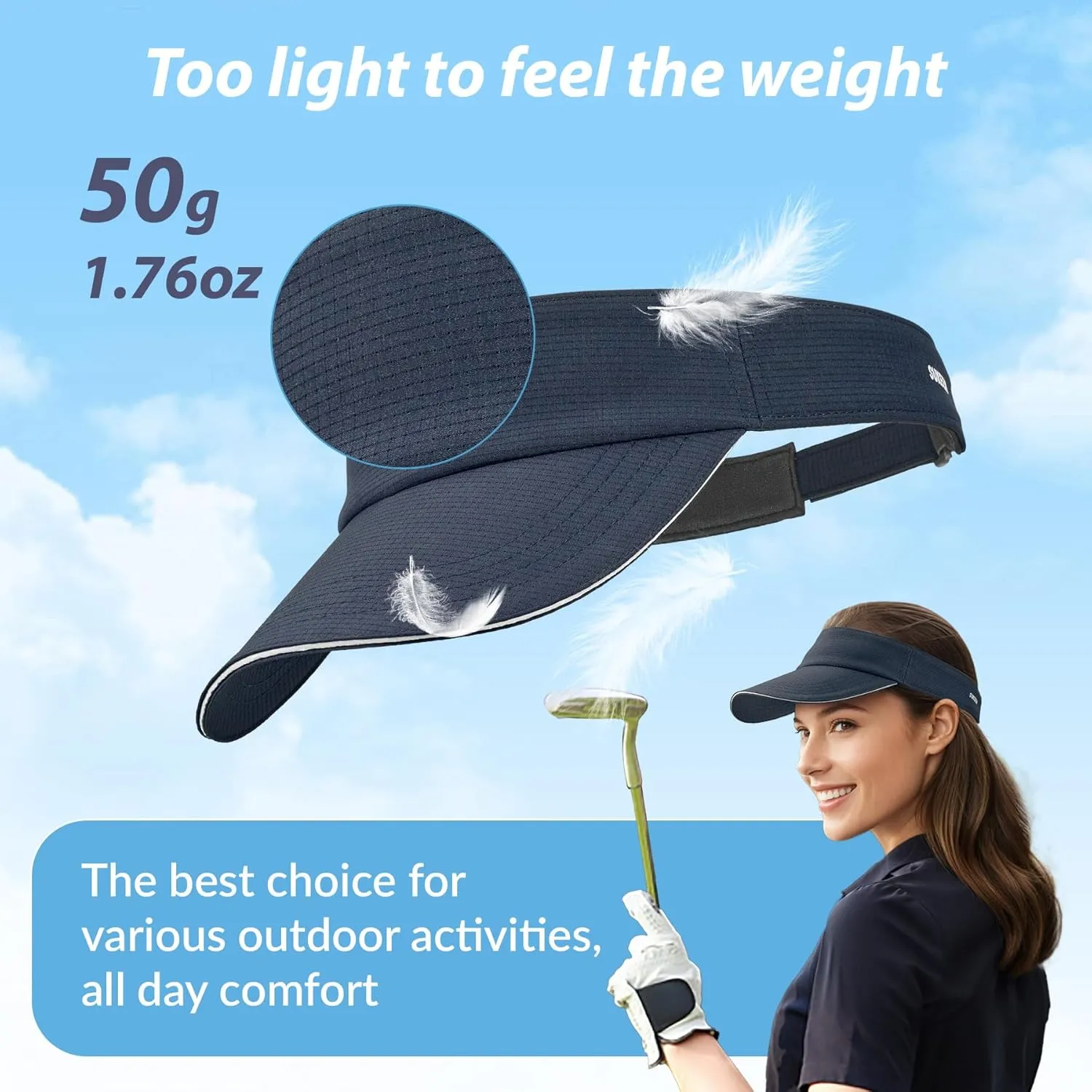 Sukeen Women's Adjustable Fit Runners Lightweight Comfort Performance Visor, Sports Sun Visor One Size Fits Most
