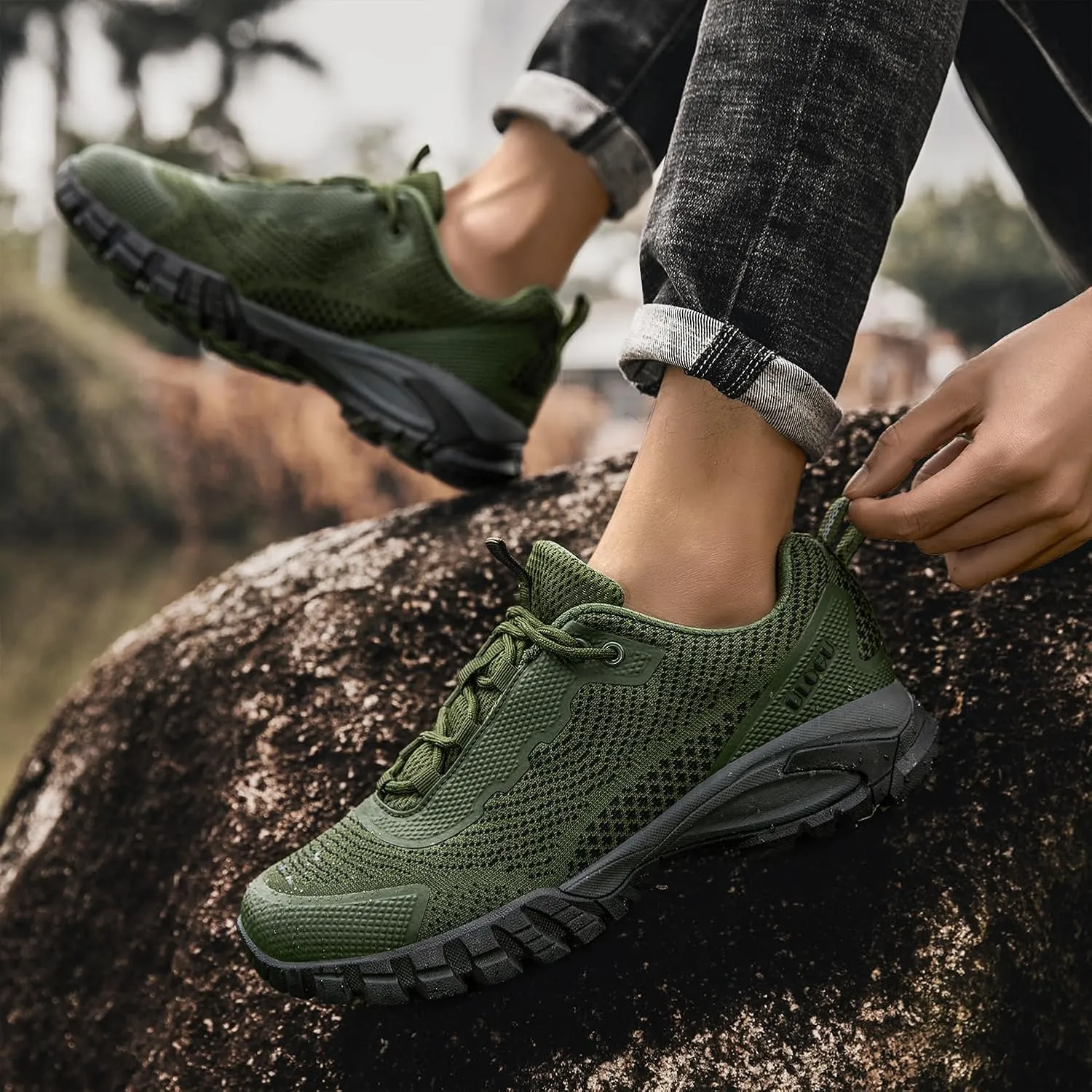 ulogu Waterproof Hiking Shoes for Men Women Comfy Lightweight Non-Slip All Day Walking Work Sneakers 6-Month Warranty