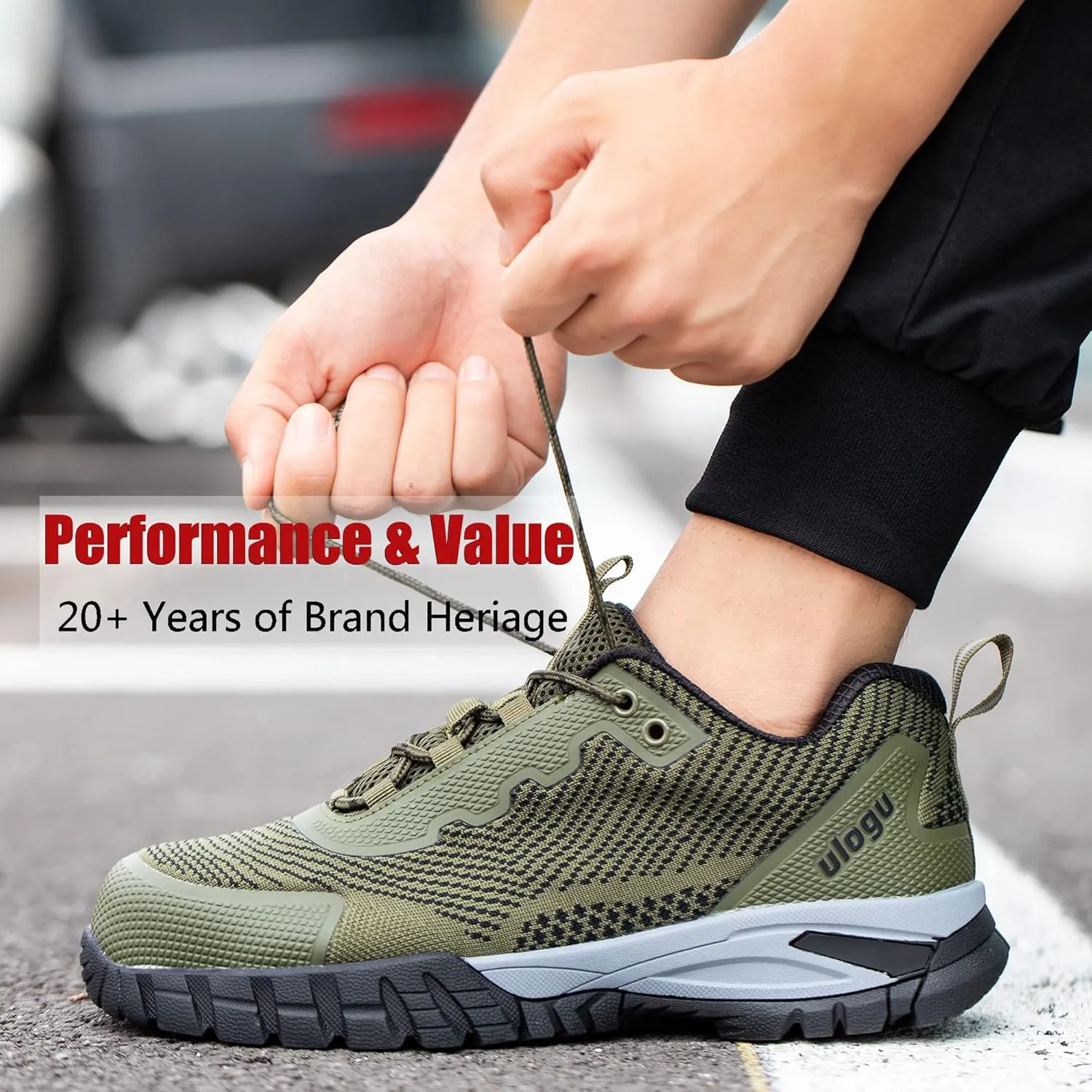 ulogu Waterproof Hiking Shoes for Men Women Comfy Lightweight Non-Slip All Day Walking Work Sneakers 6-Month Warranty